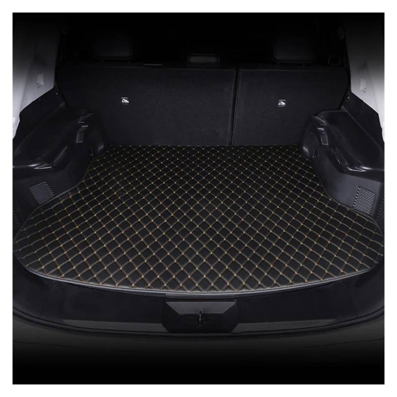 Trunk Mat 1PC Künstliche Leder Kofferraum Matte Für Skoda Für Karoq 2018-2022 Hinten Trunk Cargo Schutz Matte Kofferraumwanne(Schwarzbeige) von ASFDSG