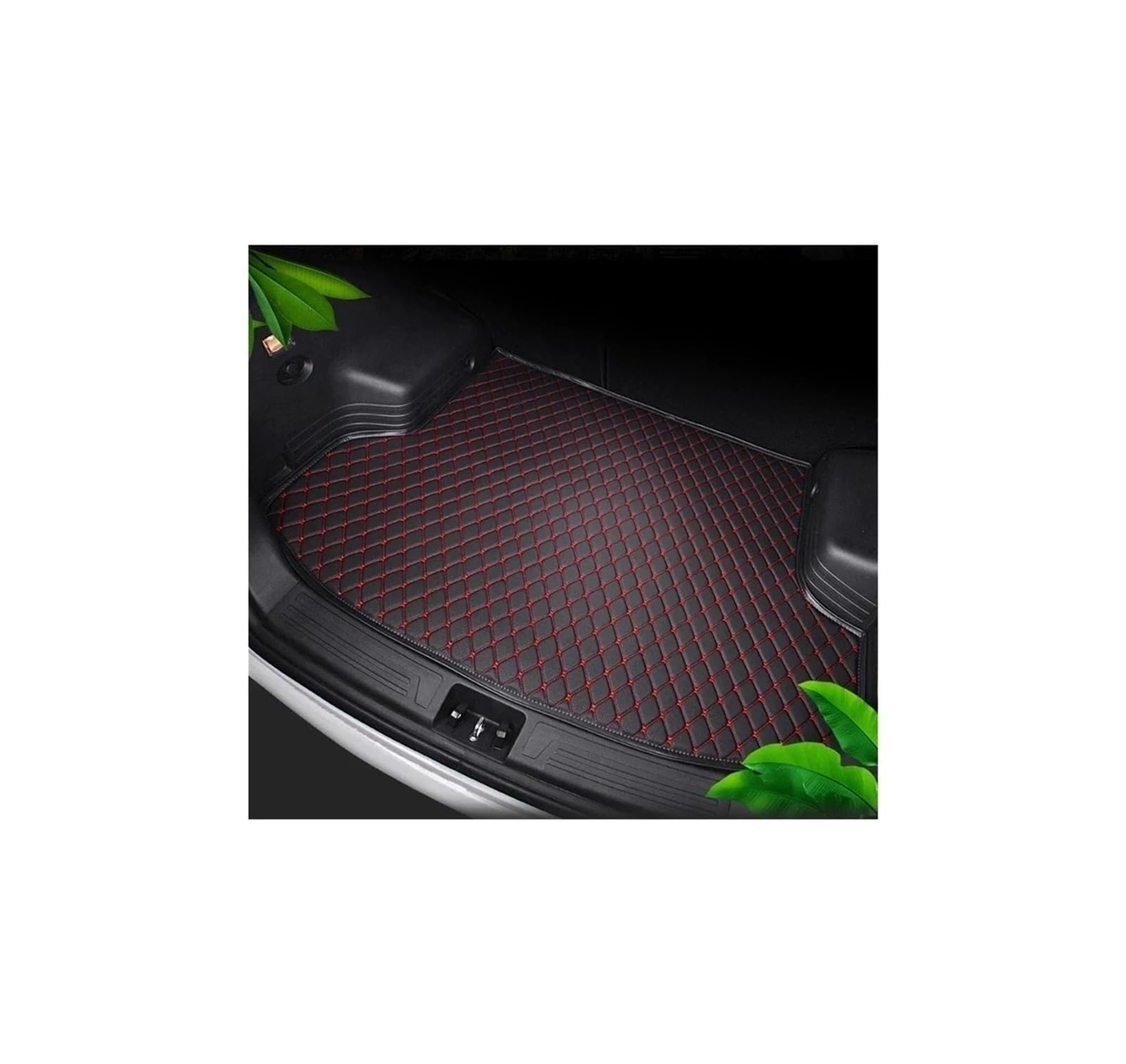 Trunk Mat Auto-Kofferraum-Matten Für Life 2023 2022 2021 Hintere Kofferraumwanne Liner Cargo Foot Pads Zubehör Produkt Kofferraumwanne(Black with Red) von ASFDSG