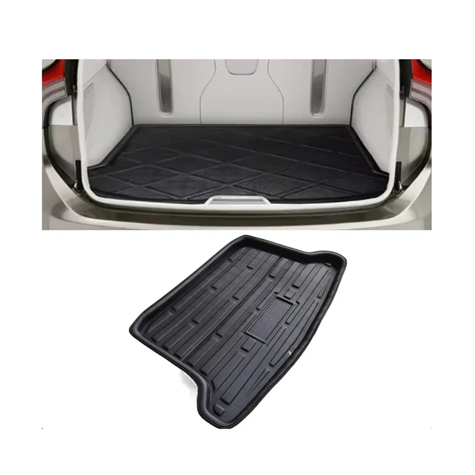 Trunk Mat Für VW Für Taos Für Tharu 2018-2023 Tablett Auto Kofferraummatte Wasserdichtes Pad Cargo Liner Tablett Bodenkissen Autoteil Kofferraumwanne von ASFDSG