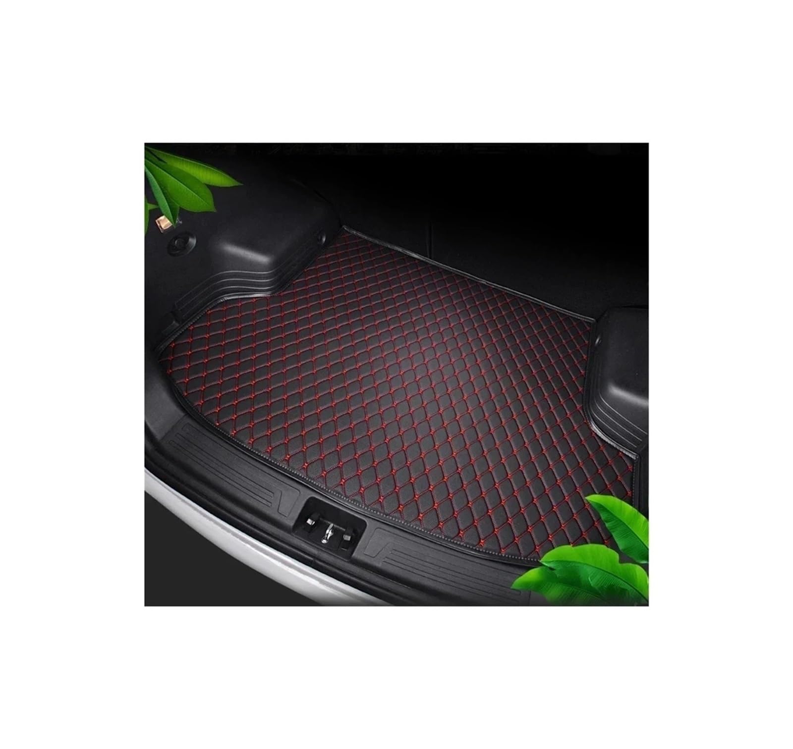Trunk Mat Kofferraummatten Für Aveo Für Schräghecklimousinen 2016 2015 2014 2013 2012 2011 Kofferraumwanne Cargo Foot Pads Produkte Teile Kofferraumwanne(Black with Red) von ASFDSG