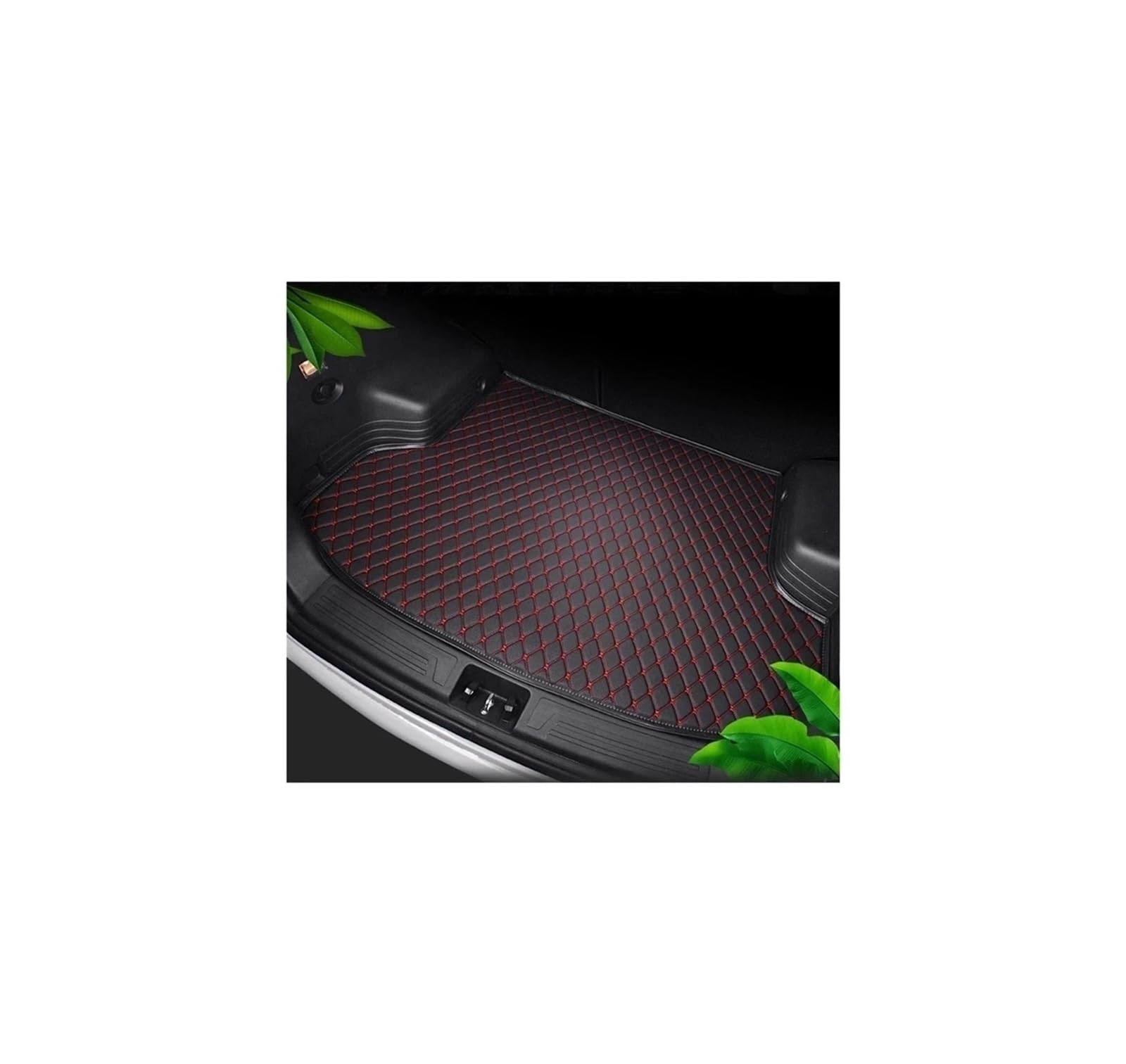 Trunk Mat Kofferraummatten Für ENP1 2022 2023 2024 Deckt Cargo-Liner-Teppich Ab Auto-Innenausstattung Kofferraumwanne(Black with Red) von ASFDSG