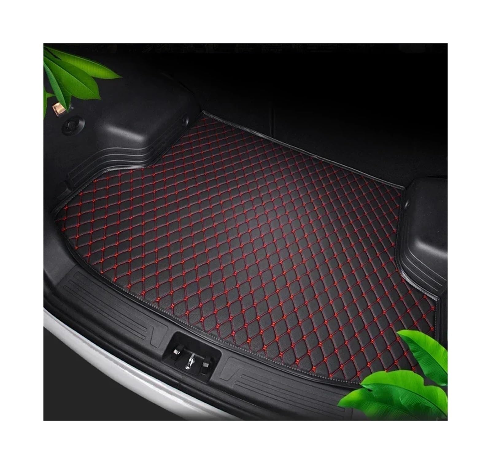 Trunk Mat Kofferraummatten Für Infiniti Für QX60 2022 2023 2024 Kofferraumwanne Laderaumwanne Zubehör Produkte rutschfeste Teppiche Kofferraumwanne(Black with Red) von ASFDSG