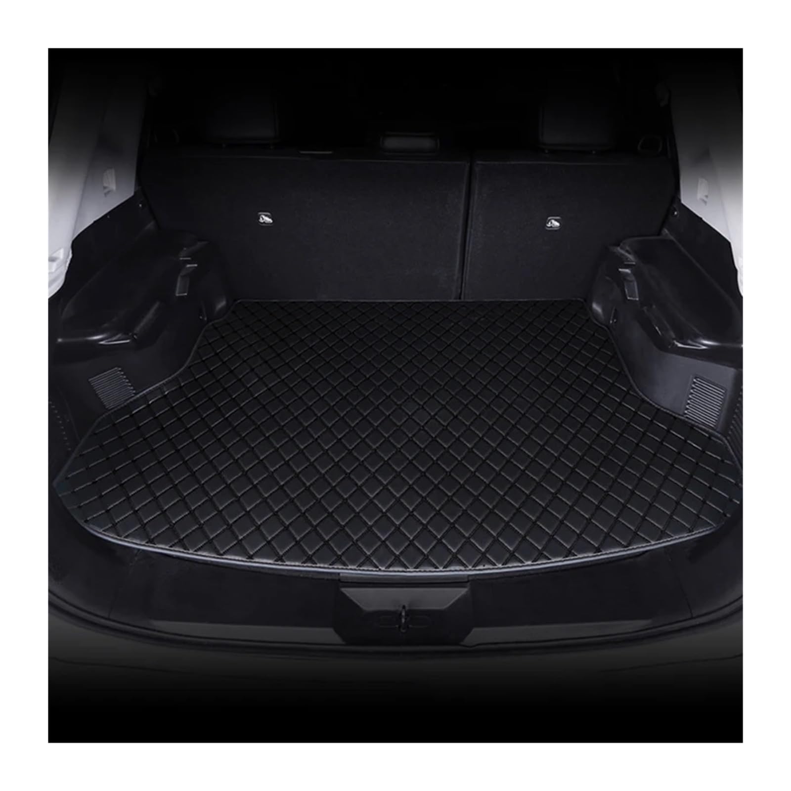 Trunk Mat Kunstleder-Kofferraummatte Hintere Kofferraumschutzmatte Autoinnenausstattung Für A4 2017–2022 Kofferraumwanne(Schwarz) von ASFDSG