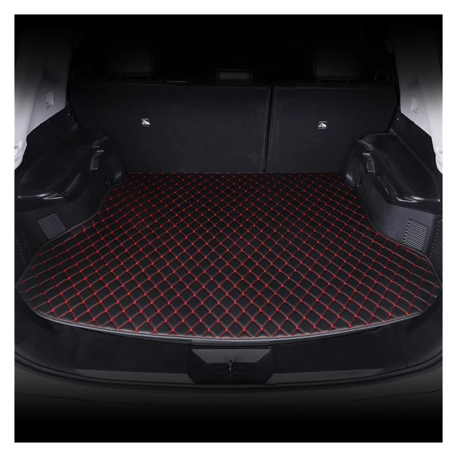 Trunk Mat Kunstleder-Kofferraummatte Hintere Kofferraumschutzmatte Autoinnenausstattung Für A6L 2005–2011 Kofferraumwanne(Schwarz Rot) von ASFDSG