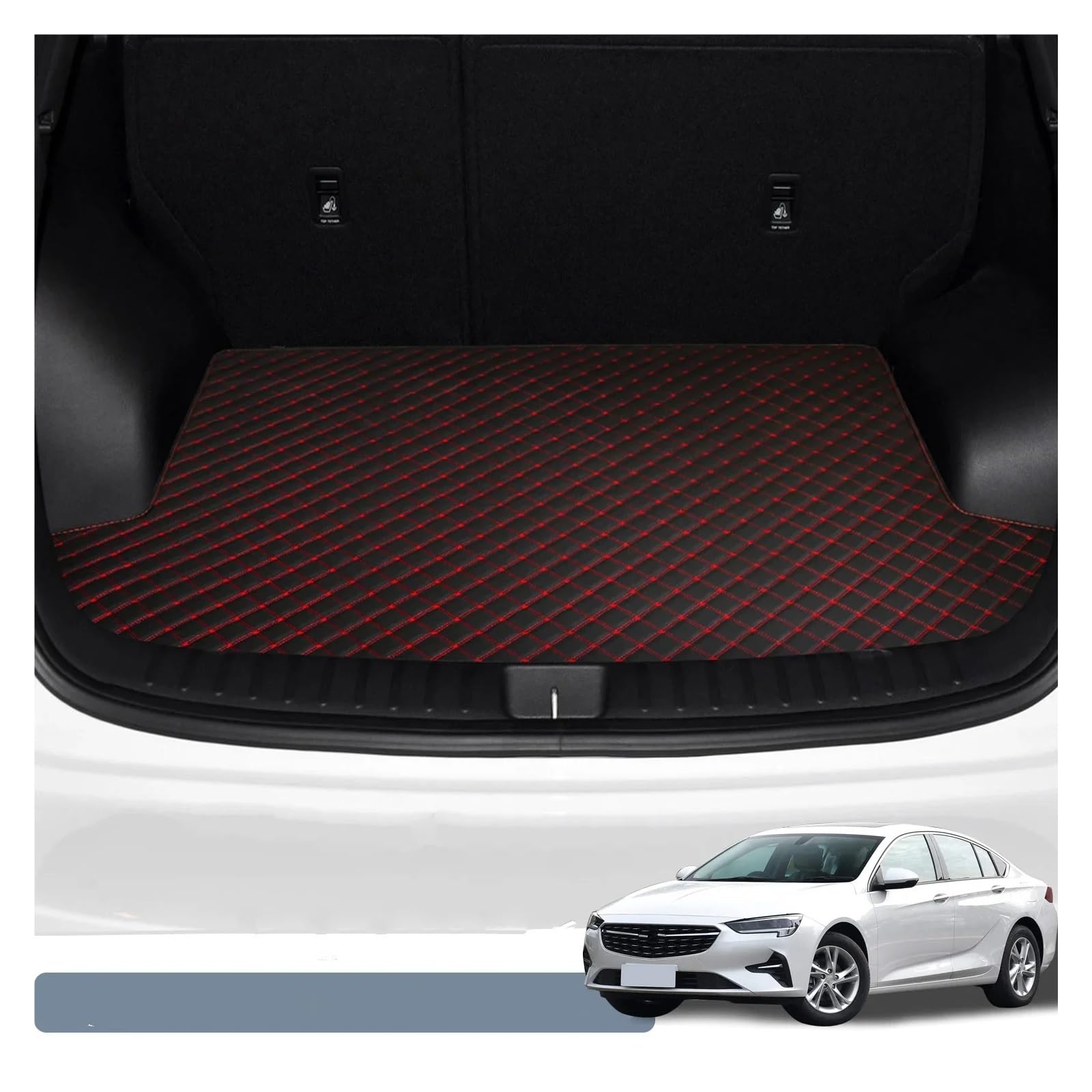 Trunk Mat Kunstleder-Kofferraummatte Hintere Kofferraumschutzmatte Autoinnenausstattung Für Buick Für Regal 2022–2023 Kofferraumwanne von ASFDSG
