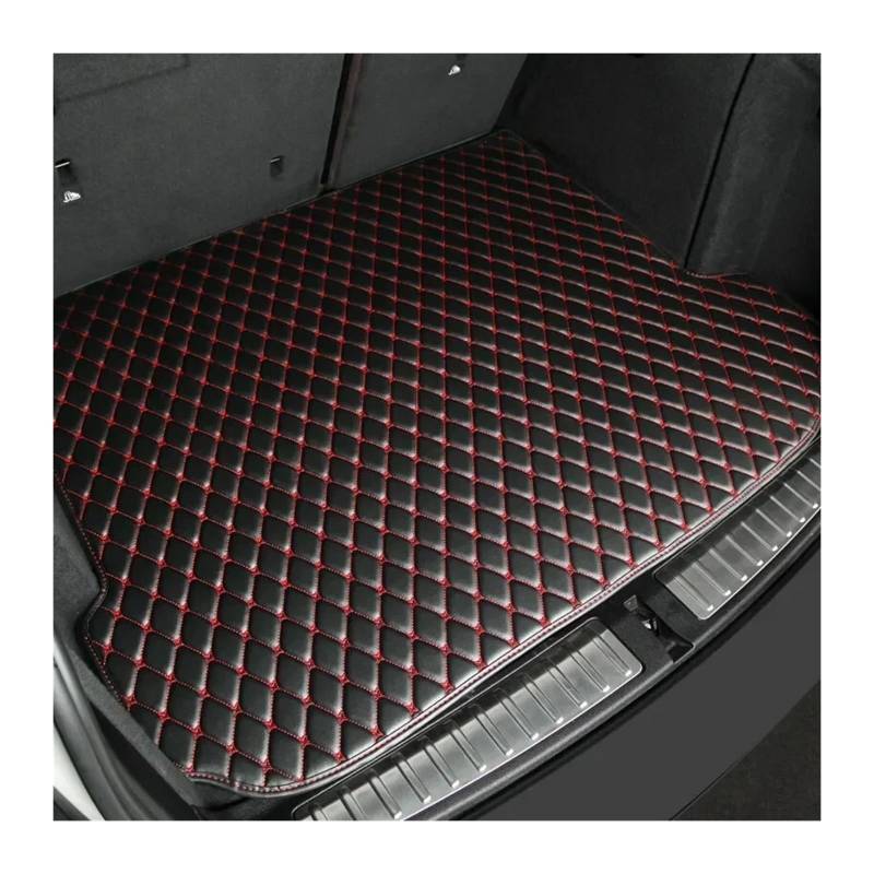 Trunk Mat Leder Custom Car Kofferraummatte Für A4 Für B8 Für B9 2010-2016 2017-2022 Innendetails Autozubehör Kofferraumwanne(Schwarz Rot) von ASFDSG