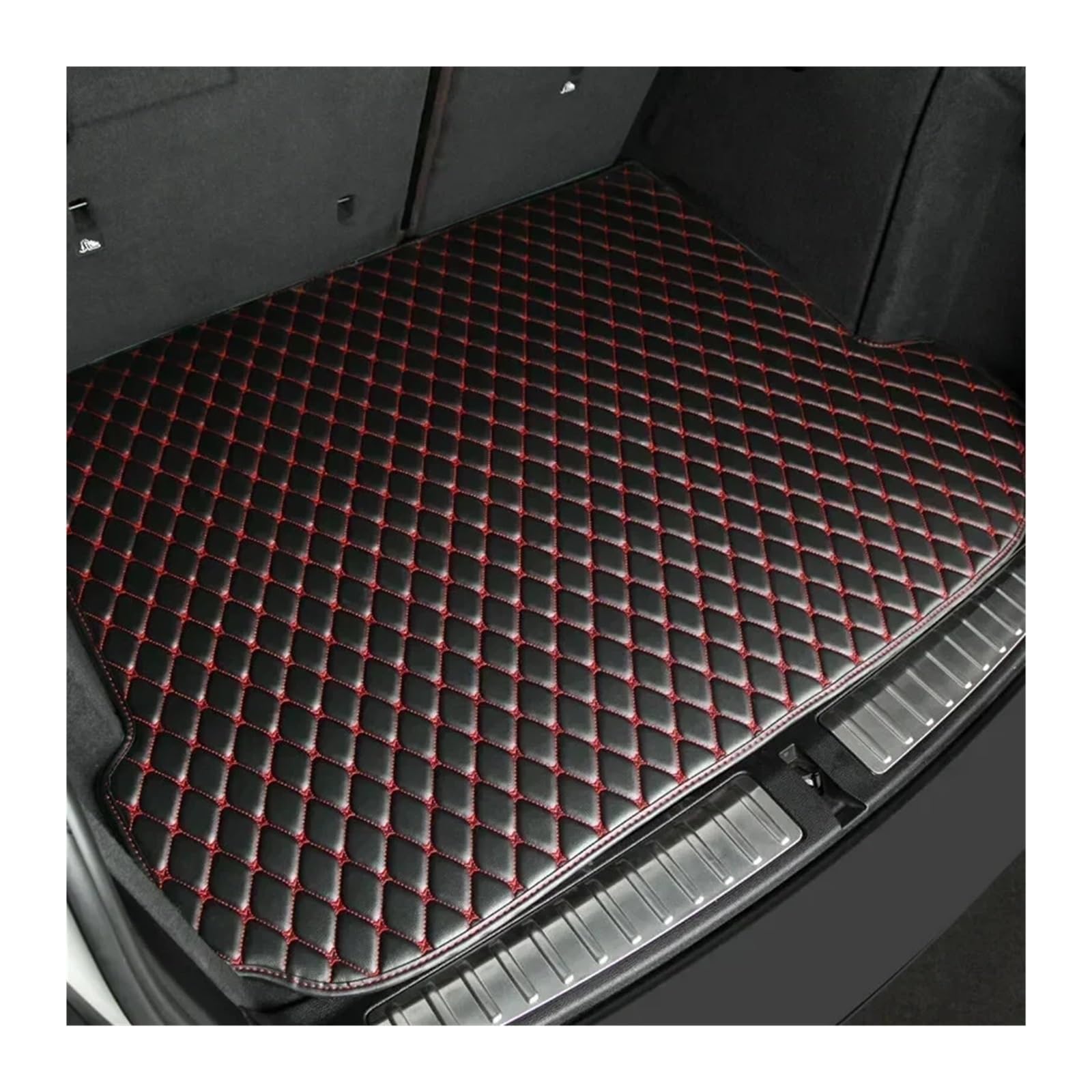 Trunk Mat Stil Auto Kofferraummatten Für A3 Für 8V7 Für A1 Innendetails Autozubehör Kofferraumwanne(Schwarz Rot) von ASFDSG