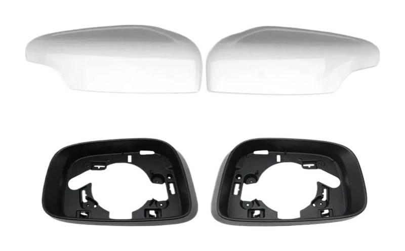 Abdeckungen Seitenspiegel Für Volvo XC60 2009-2013 Äußeres Links Rechts Rückspiegel Abdeckkappe Set Gehäuse Schalen Außen Seite Flügel Spiegel Abdeckung Kappe Rahmen(Weiß,4PCS) von ASHILD