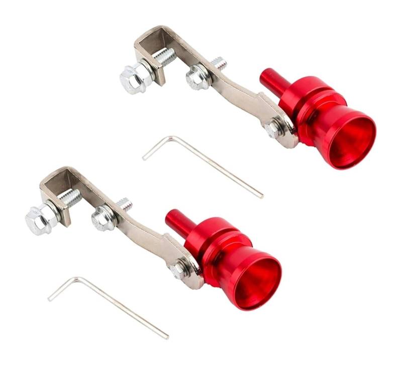 Auto Abgasschlauch Auto-Schalldämpfer-Endrohr 2 Stück Sound-Whistle Auto-Auspuffrohr Blow-Off-Sound-Maker Modifizierte Schwanzpfeife Auto-Auspuffspitze(rot) von ASHILD