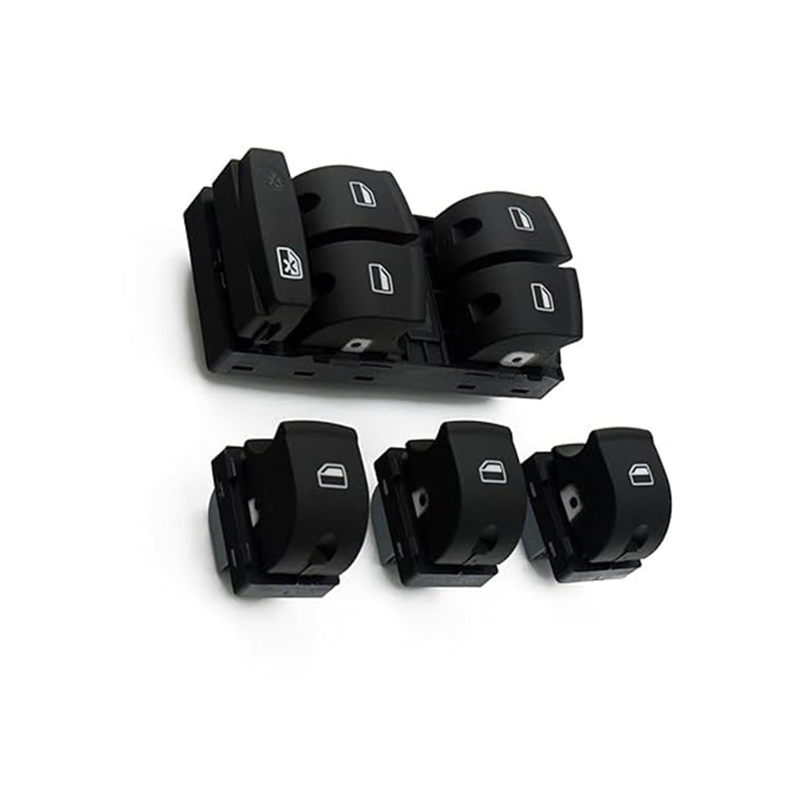 Steuerschalter Schaltfläche Für A3 A6 S6 C6 Für Allroad Q7 RS6 2006 2007 4F 0 959 851F / 4F0959855 Power Elektrische Fenster Control Taste Schalter Master Control Set(1 Set Carbon Pattern) von ASHILD