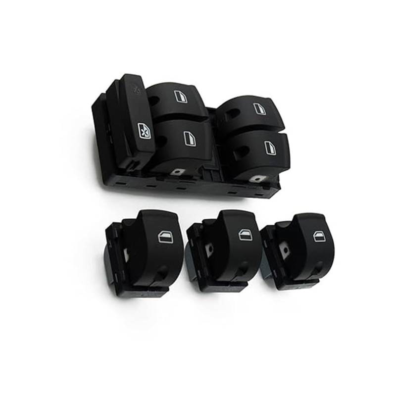 Steuerschalter Schaltfläche Für A3 A6 S6 C6 Für Allroad Q7 RS6 2006 2007 4F 0 959 851F / 4F0959855 Power Elektrische Fenster Control Taste Schalter Master Control Set(1 Set Carbon Pattern) von ASHILD
