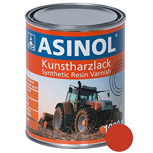 ASINOL RAL 2002 Blutorange - Kunstharzlack 1.000 ml, Hochglanz, Witterungsbeständig, Für Nutzfahrzeuge, Maschinen und Konstruktionen von ASINOL