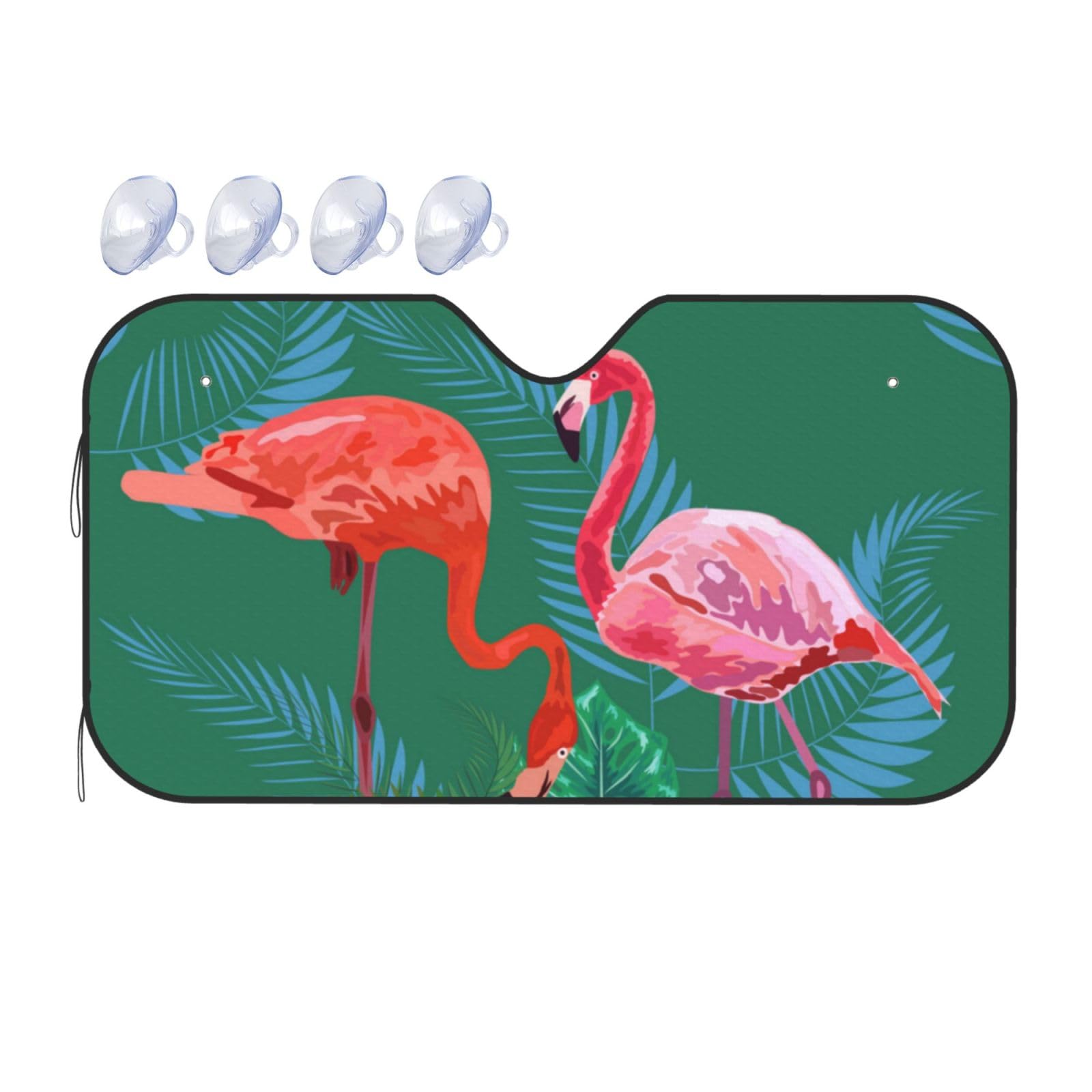 Auto-Sonnenschutz für Auto, LKW, SUV, Motiv: tropische Flamingos, tropische Blumen und Dschungelblätter, blockiert UV-Strahlen, Größe S, 130 x 70 cm Auto-Sonnenschutz für Auto, LKW, SUV, Motiv: tropische Flamingos, tropische Blumen und Dschungelblätter, blockiert UV-Strahlen, Größe S, 130 x 70 cm von ASKFNASDKMFN