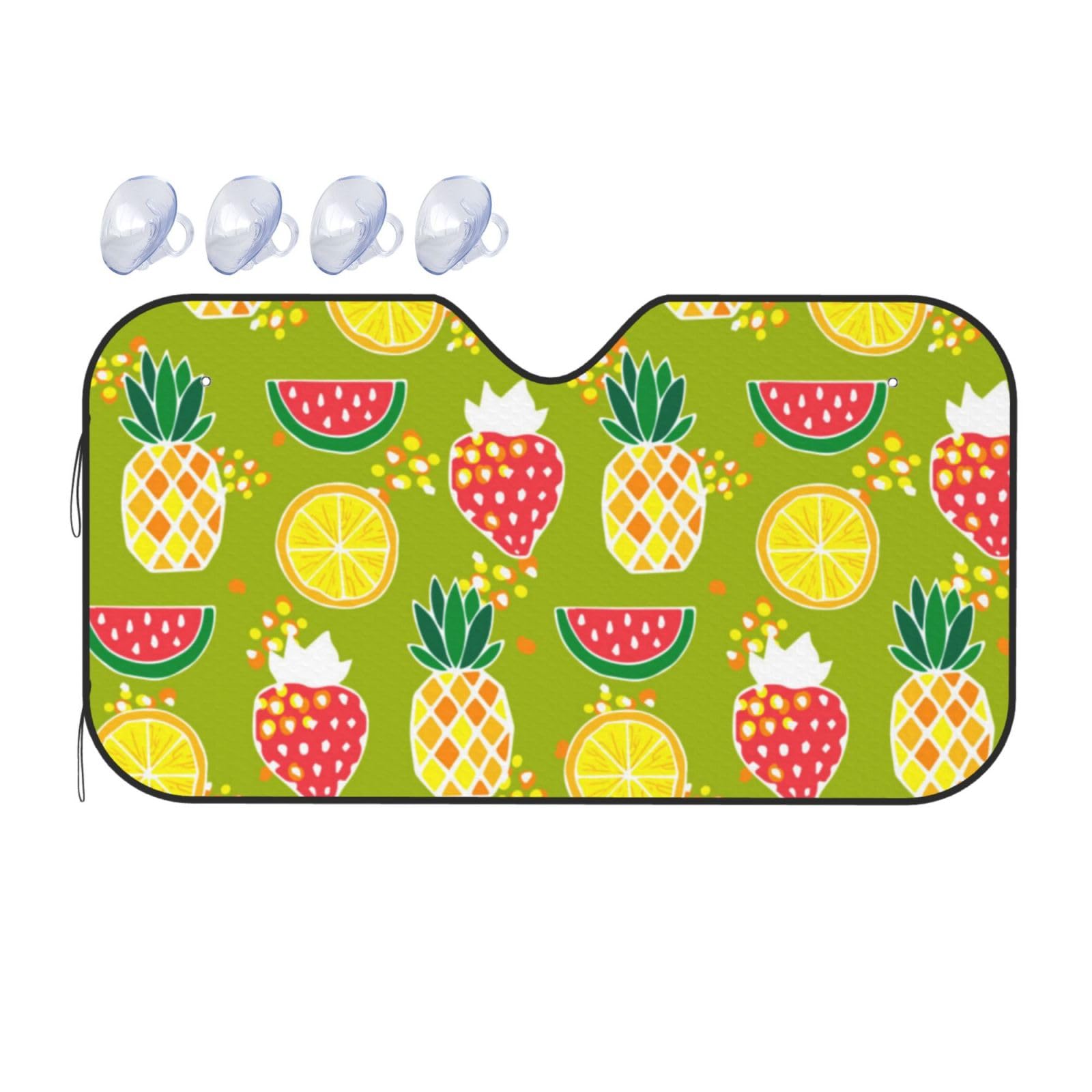 Auto-Sonnenschutz mit Ananas-Erdbeeren, für Auto, LKW, SUV, blockiert UV-Strahlen, Sonnenblende, Größe S, 130 x 70 cm Auto-Sonnenschutz mit Ananas-Erdbeeren, für Auto, LKW, SUV, blockiert UV-Strahlen, Sonnenblende, Größe S, 130 x 70 cm von ASKFNASDKMFN
