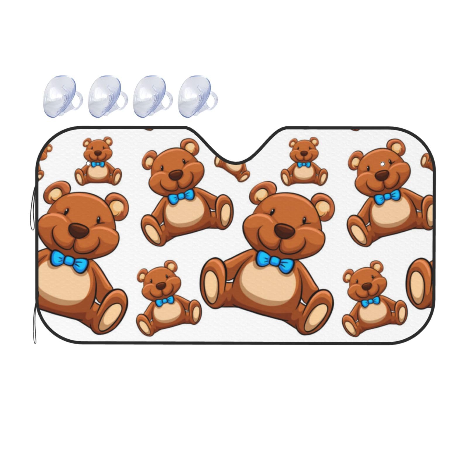 Auto-Sonnenschutz mit Cartoon-Teddies, für Auto, LKW, SUV, blockiert UV-Strahlen, Sonnenblende, Größe S, 130 x 70 cm Auto-Sonnenschutz mit Cartoon-Teddies, für Auto, LKW, SUV, blockiert UV-Strahlen, Sonnenblende, Größe S, 130 x 70 cm von ASKFNASDKMFN