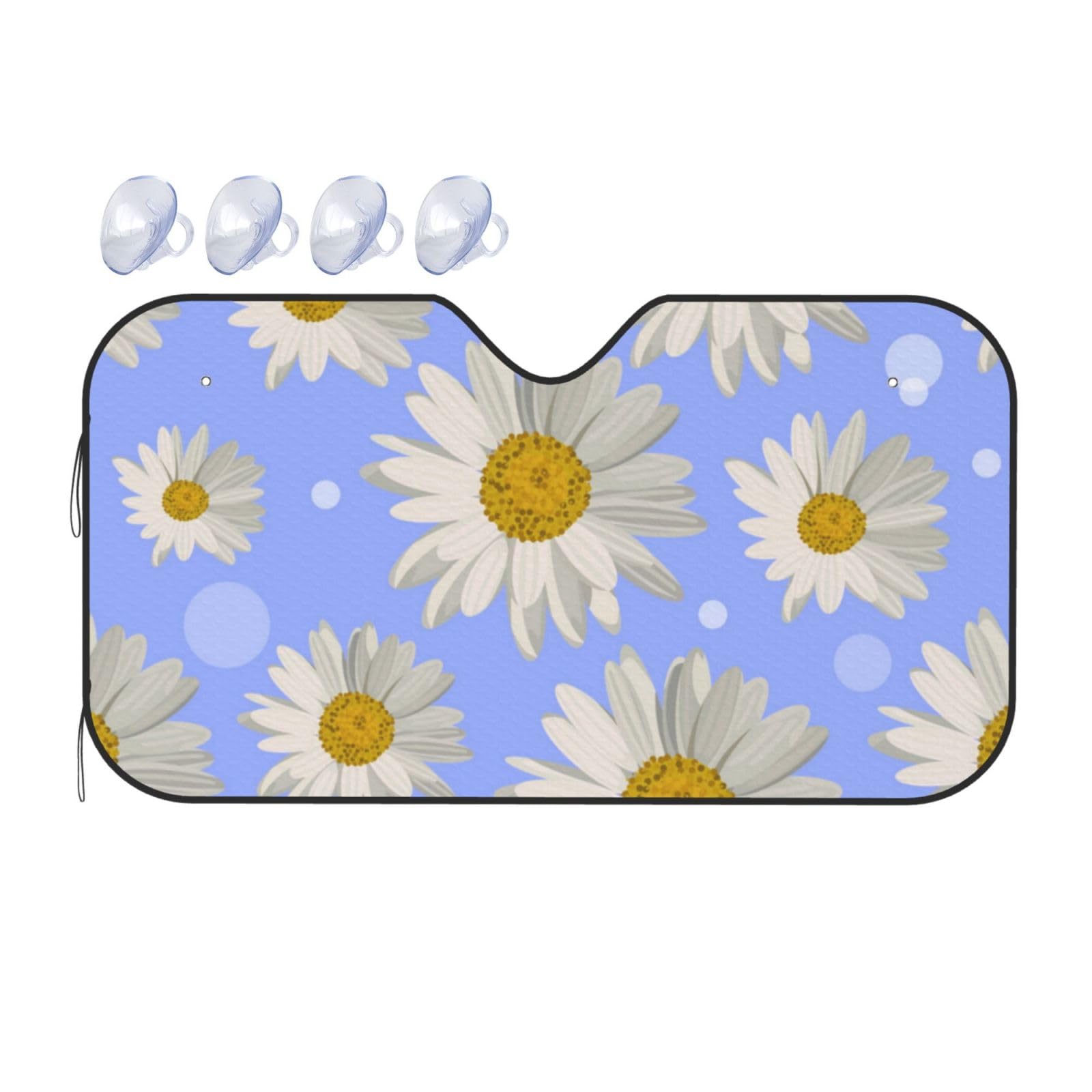 Auto-Sonnenschutz mit Gänseblümchen-Motiv für Auto, LKW, SUV, blockiert UV-Strahlen, Sonnenblende, Größe S, 130 x 70 cm Auto-Sonnenschutz mit Gänseblümchen-Motiv für Auto, LKW, SUV, blockiert UV-Strahlen, Sonnenblende, Größe S, 130 x 70 cm von ASKFNASDKMFN