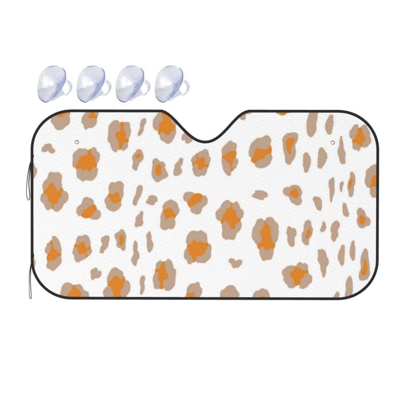 Auto-Sonnenschutz mit Leopardenmuster für Auto, LKW, SUV, blockiert UV-Strahlen, Sonnenblende, Größe S, 130 x 70 cm von ASKFNASDKMFN