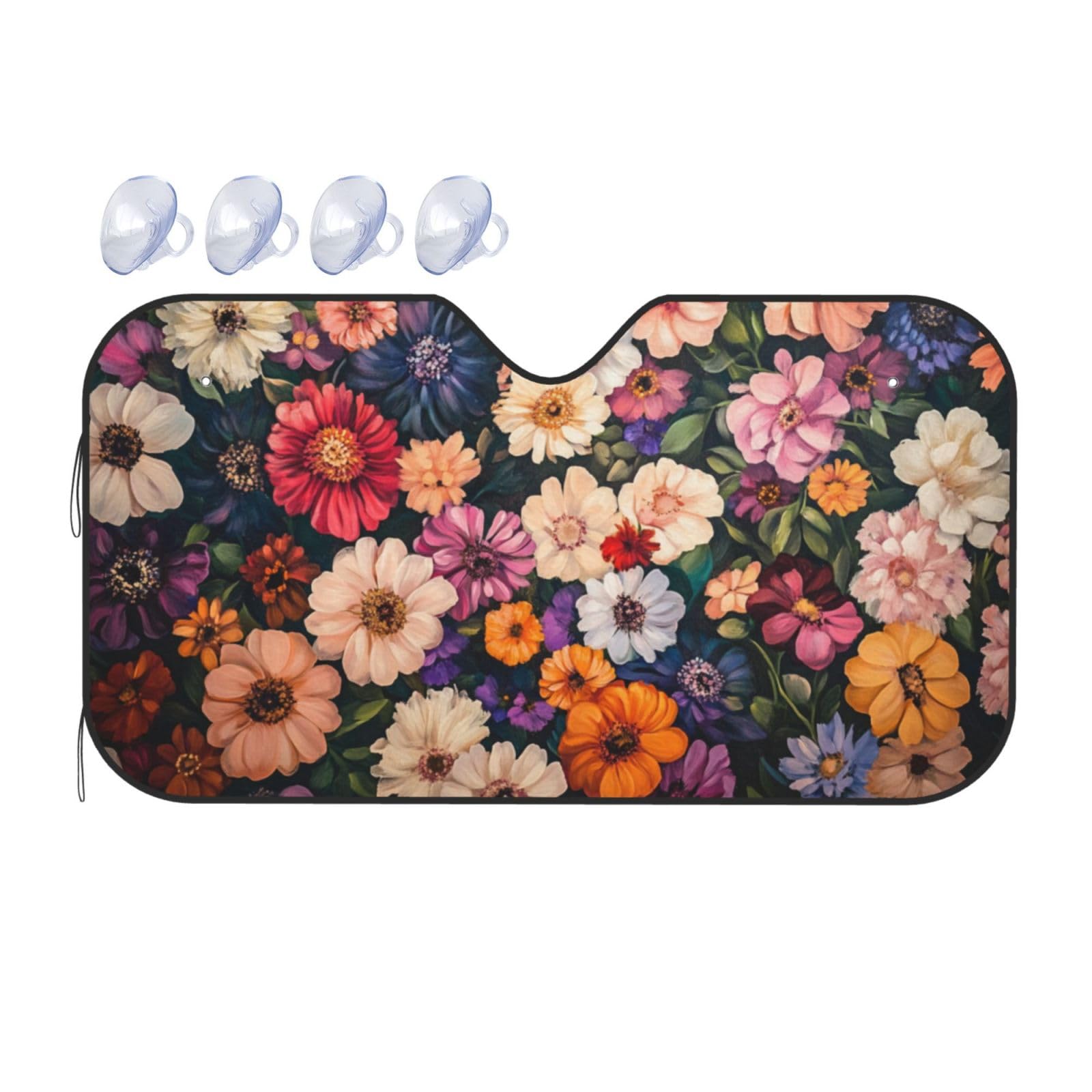 Boho-Sonnenschutz mit buntem Blumendruck, für Auto, LKW, SUV, blockiert UV-Strahlen, Sonnenblende, Größe S, 130 x 70 cm Boho-Sonnenschutz mit buntem Blumendruck, für Auto, LKW, SUV, blockiert UV-Strahlen, Sonnenblende, Größe S, 130 x 70 cm von ASKFNASDKMFN