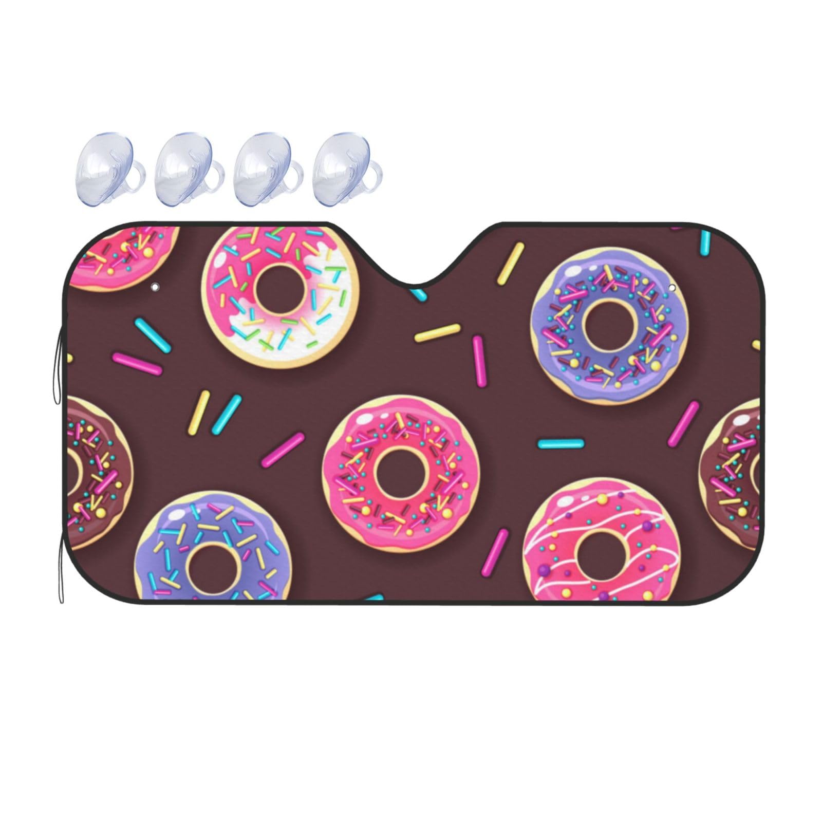 Bunte süße Donuts Auto-Sonnenschutz für Auto, LKW, SUV, blockiert UV-Strahlen, Sonnenblende, Größe S, 130 x 70 cm Bunte süße Donuts Auto-Sonnenschutz für Auto, LKW, SUV, blockiert UV-Strahlen, Sonnenblende, Größe S, 130 x 70 cm von ASKFNASDKMFN