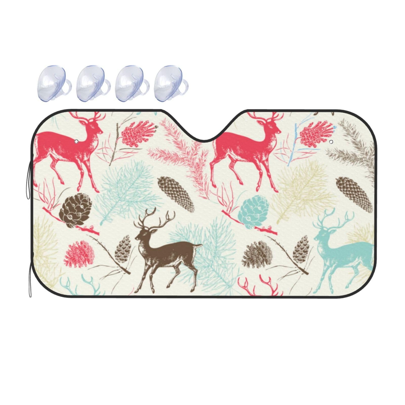 Deer Forest Auto-Sonnenschutz für Auto, LKW, SUV, blockiert UV-Strahlen, Sonnenblende, Größe S, 130 x 70 cm Deer Forest Auto-Sonnenschutz für Auto, LKW, SUV, blockiert UV-Strahlen, Sonnenblende, Größe S, 130 x 70 cm von ASKFNASDKMFN
