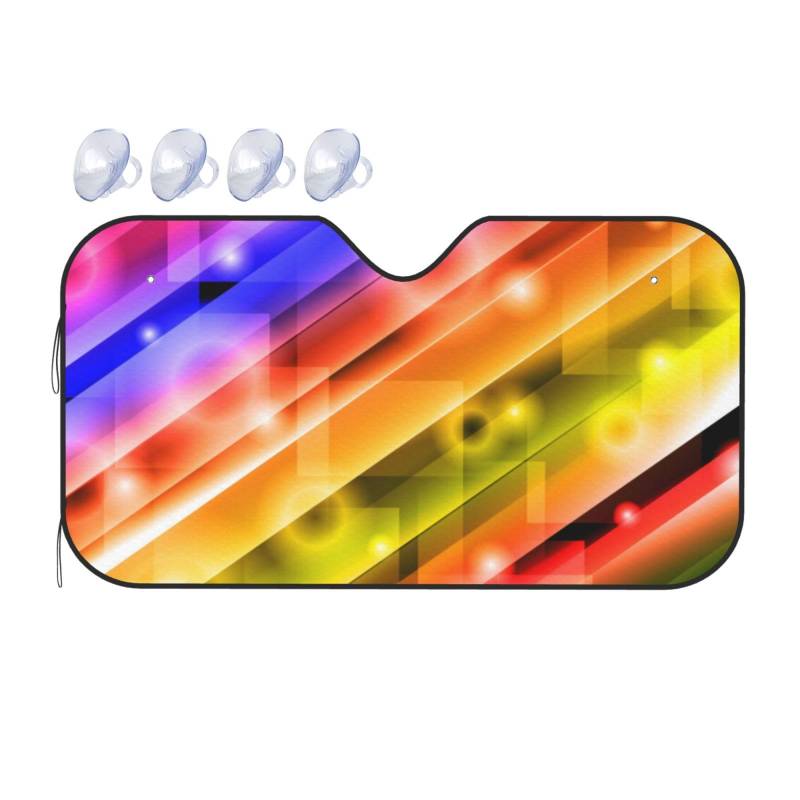 Farbenfroher Auto-Sonnenschutz für Auto, LKW, SUV, blockiert UV-Strahlen, Sonnenblende, Größe S, 130 x 70 cm von ASKFNASDKMFN