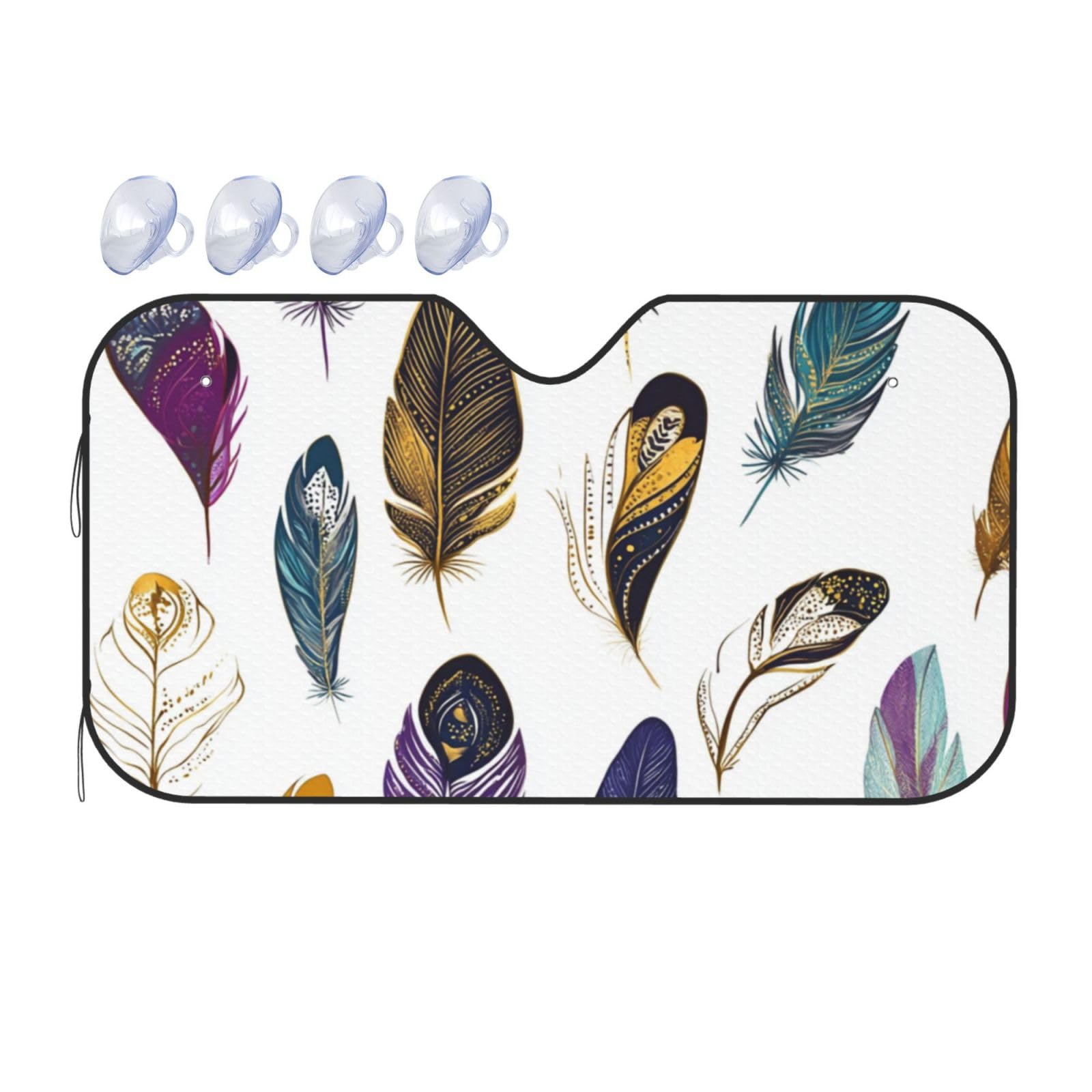 Feathers Auto-Sonnenschutz für Auto, LKW, SUV, blockiert UV-Strahlen, Sonnenblende, Größe S, 130 x 70 cm Feathers Auto-Sonnenschutz für Auto, LKW, SUV, blockiert UV-Strahlen, Sonnenblende, Größe S, 130 x 70 cm von ASKFNASDKMFN