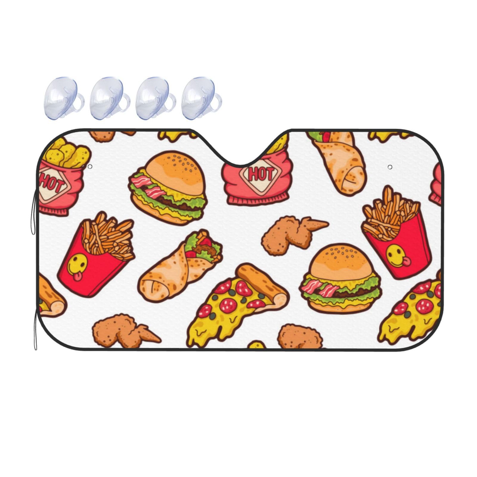 Food Auto-Sonnenschutz für Auto, LKW, SUV, blockiert UV-Strahlen, Sonnenblende, Größe S, 130 x 70 cm Food Auto-Sonnenschutz für Auto, LKW, SUV, blockiert UV-Strahlen, Sonnenblende, Größe S, 130 x 70 cm von ASKFNASDKMFN