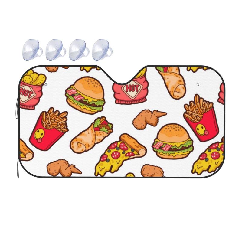 Food Auto-Sonnenschutz für Auto, LKW, SUV, blockiert UV-Strahlen, Sonnenblende, Größe S, 130 x 70 cm von ASKFNASDKMFN