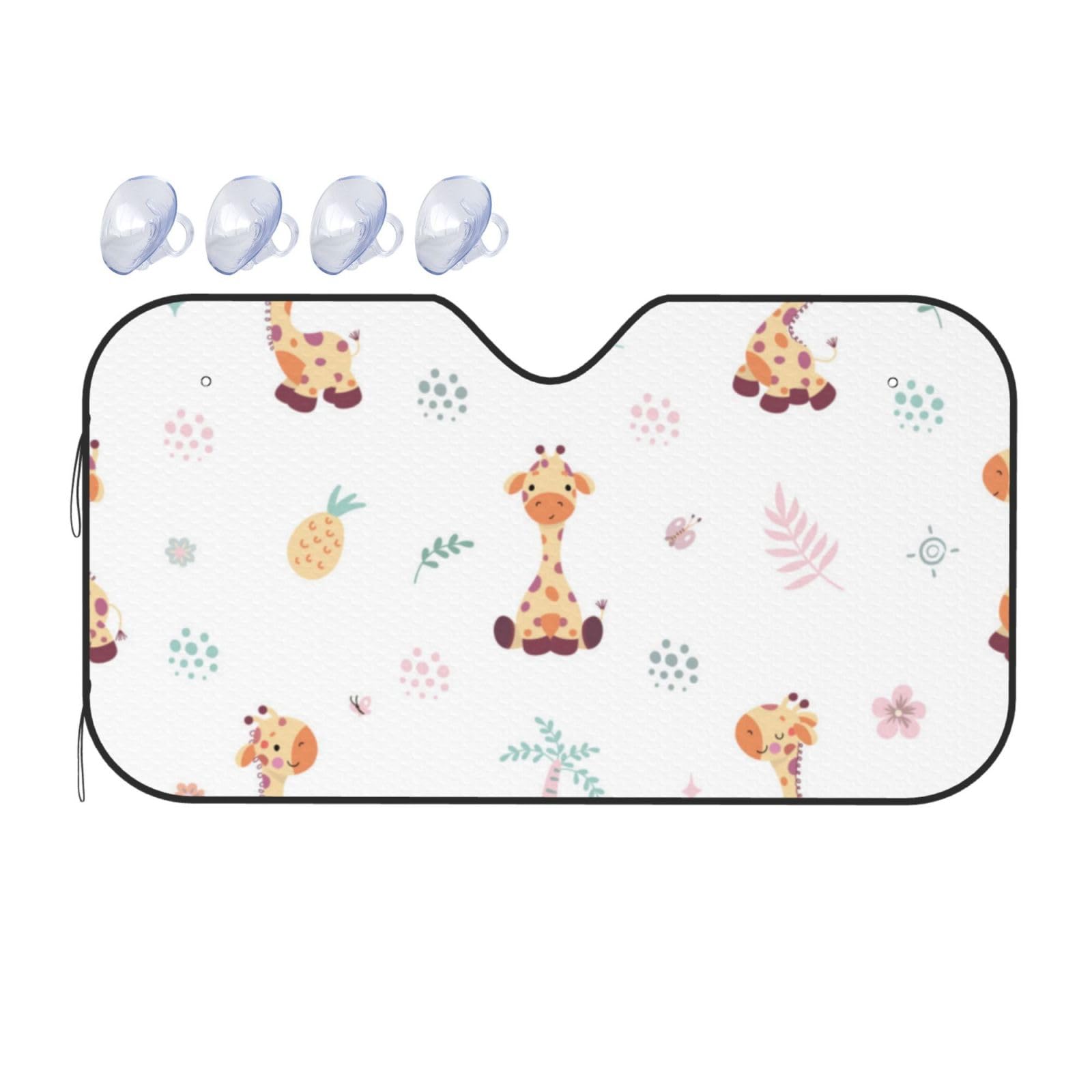 Giraffes entzückender Auto-Sonnenschutz für Auto, LKW, SUV, blockiert UV-Strahlen, Sonnenblende, Größe S, 130 x 70 cm Giraffes entzückender Auto-Sonnenschutz für Auto, LKW, SUV, blockiert UV-Strahlen, Sonnenblende, Größe S, 130 x 70 cm von ASKFNASDKMFN