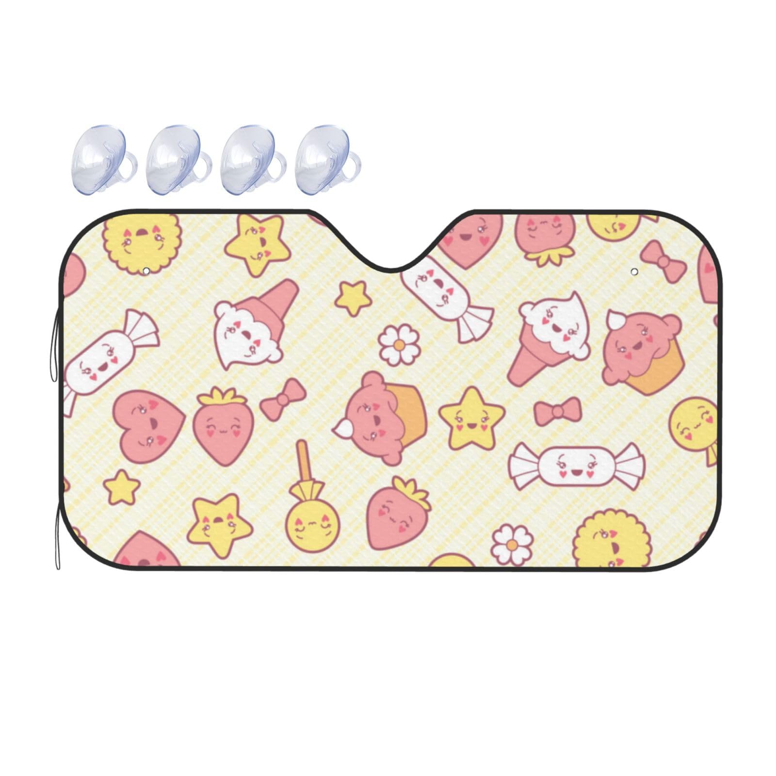 Kawaii niedlicher Kuchen-Sonnenschutz für Auto, LKW, SUV, blockiert UV-Strahlen, Sonnenblende, Größe S, 130 x 70 cm Kawaii niedlicher Kuchen-Sonnenschutz für Auto, LKW, SUV, blockiert UV-Strahlen, Sonnenblende, Größe S, 130 x 70 cm von ASKFNASDKMFN