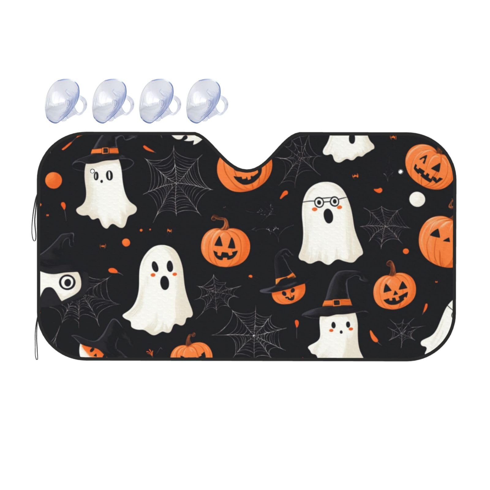 Lustiger Halloween-Sonnenschutz für Auto, LKW, SUV, blockiert UV-Strahlen, Sonnenblende, Größe S, 130 x 70 cm Lustiger Halloween-Sonnenschutz für Auto, LKW, SUV, blockiert UV-Strahlen, Sonnenblende, Größe S, 130 x 70 cm von ASKFNASDKMFN