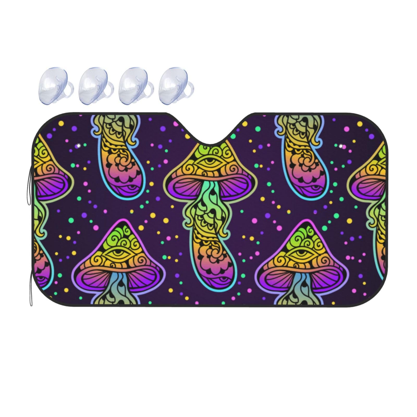 Magic Mushrooms psychedelischer Auto-Sonnenschutz für Auto, LKW, SUV, blockiert UV-Strahlen, Sonnenblende, Größe S, 130 x 70 cm Magic Mushrooms psychedelischer Auto-Sonnenschutz für Auto, LKW, SUV, blockiert UV-Strahlen, Sonnenblende, Größe S, 130 x 70 cm von ASKFNASDKMFN