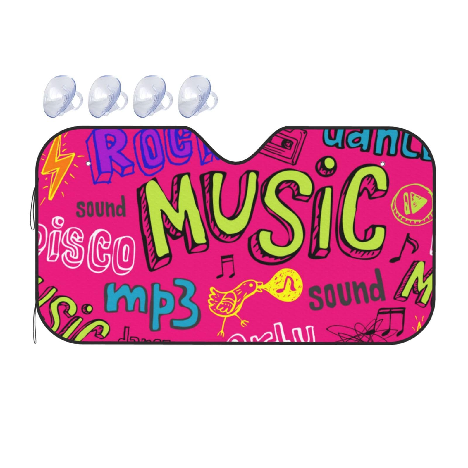 Music Auto-Sonnenschutz für Auto, LKW, SUV, blockiert UV-Strahlen, Sonnenblende, Größe S, 130 x 70 cm Music Auto-Sonnenschutz für Auto, LKW, SUV, blockiert UV-Strahlen, Sonnenblende, Größe S, 130 x 70 cm von ASKFNASDKMFN