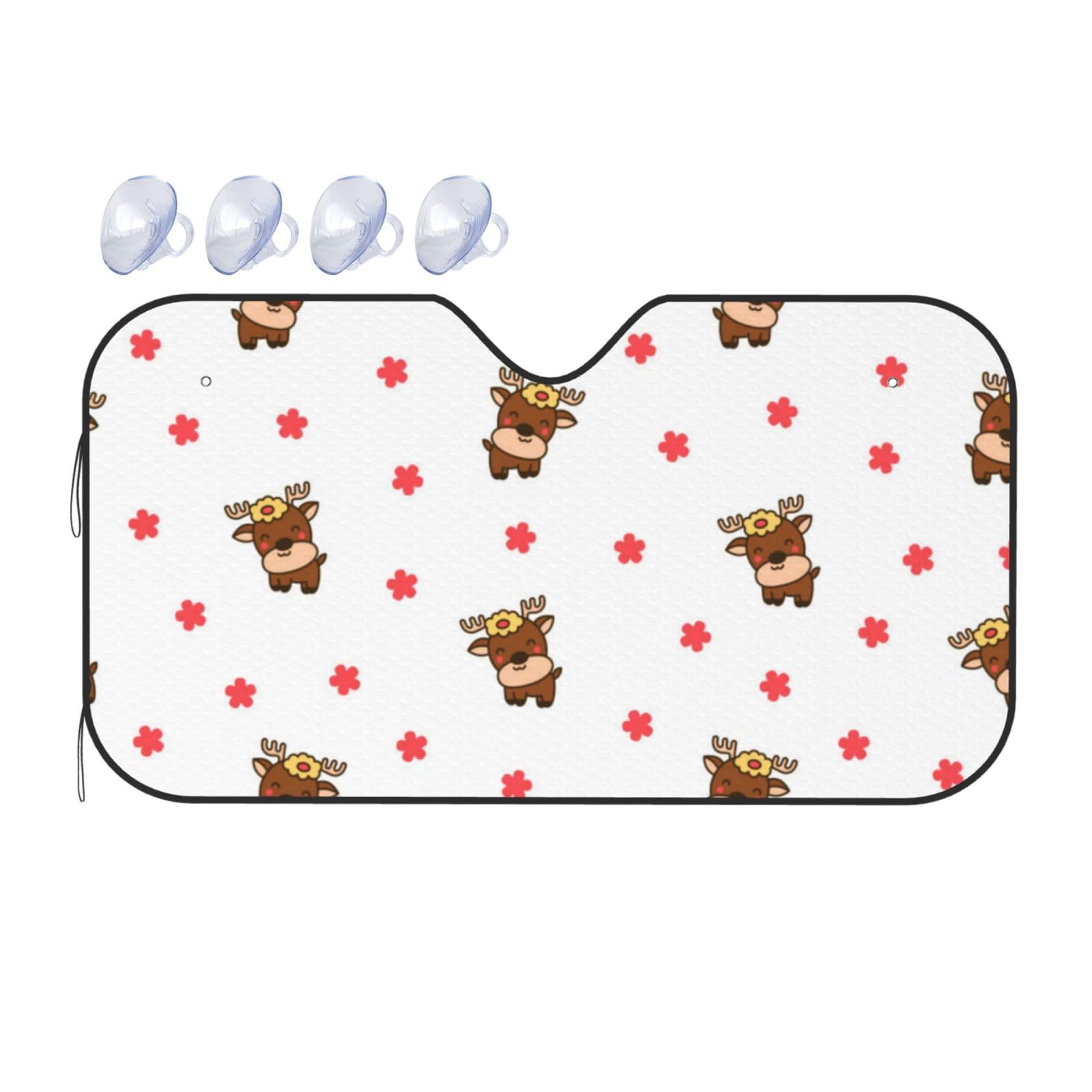 Niedlicher Kawaii-Hirsch-Charakter Auto-Sonnenschutz für Auto, LKW, SUV – blockiert UV-Strahlen, Sonnenblende, Schutz, S, 130 x 70 cm Niedlicher Kawaii-Hirsch-Charakter Auto-Sonnenschutz für Auto, LKW, SUV – blockiert UV-Strahlen, Sonnenblende, Schutz, S, 130 x 70 cm von ASKFNASDKMFN