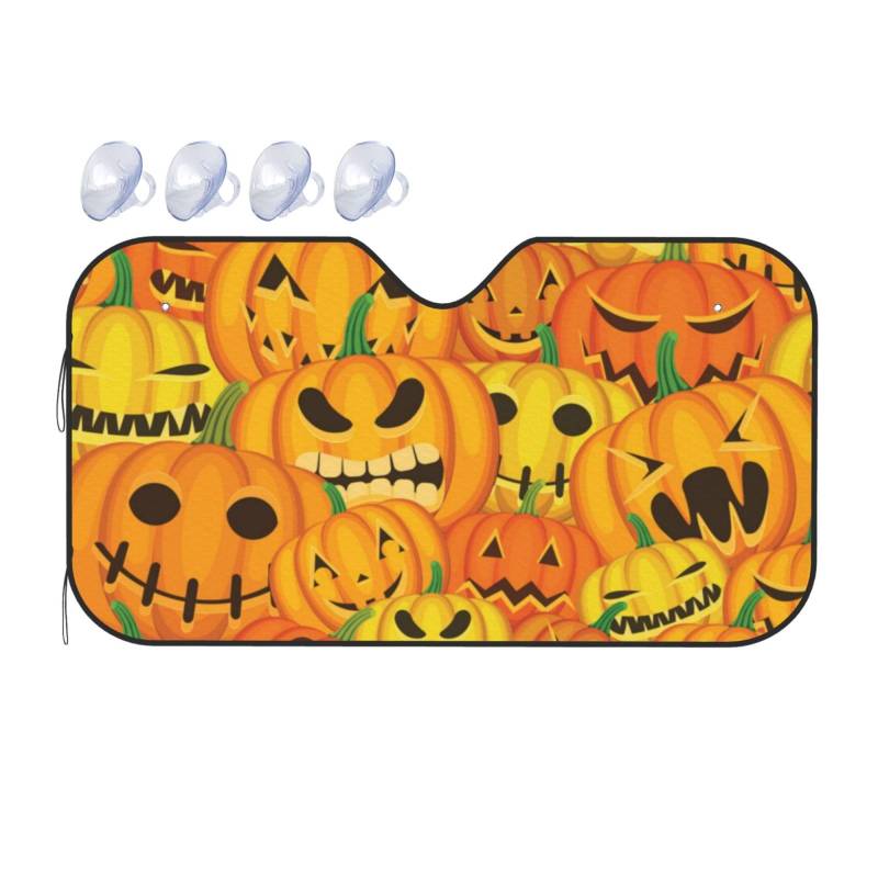 Pumpkins Auto-Sonnenschutz für Auto, LKW, SUV, blockiert UV-Strahlen, Sonnenblende, Größe S, 130 x 70 cm von ASKFNASDKMFN