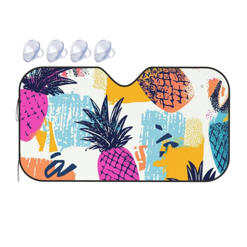 Tropical Fruit Auto-Sonnenschutz für Auto, LKW, SUV, blockiert UV-Strahlen, Sonnenblende, Größe S, 130 x 70 cm von ASKFNASDKMFN