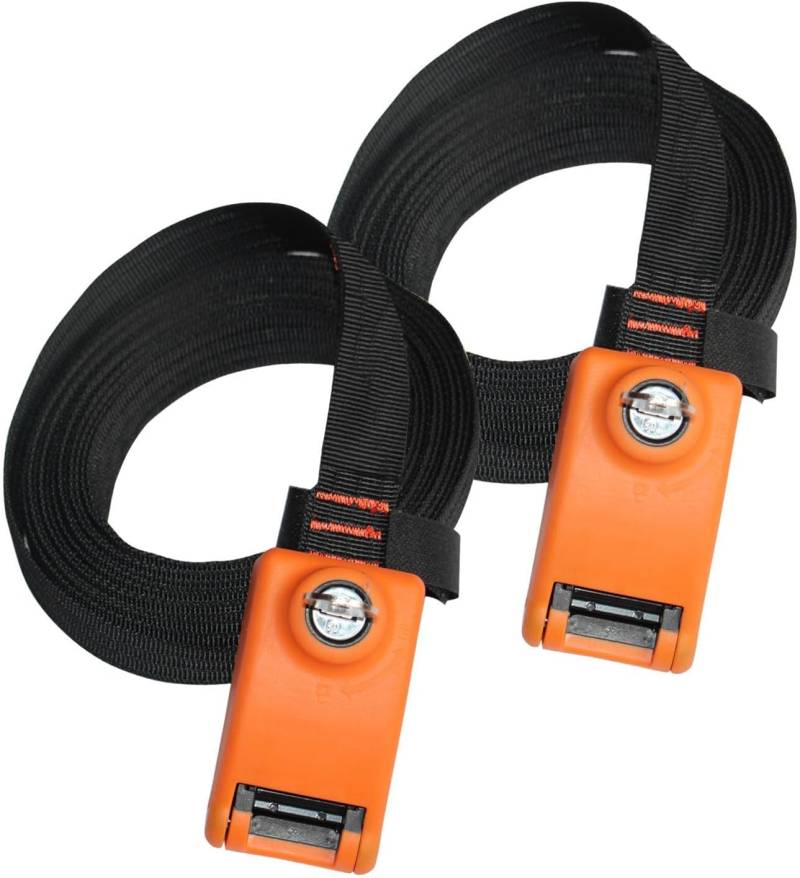 ASMSW Abschließbarer Spanngurt, 3 m x 25 mm, mit 3 Edelstahlkabeln kann Diebstahl verhindern von ASMSW