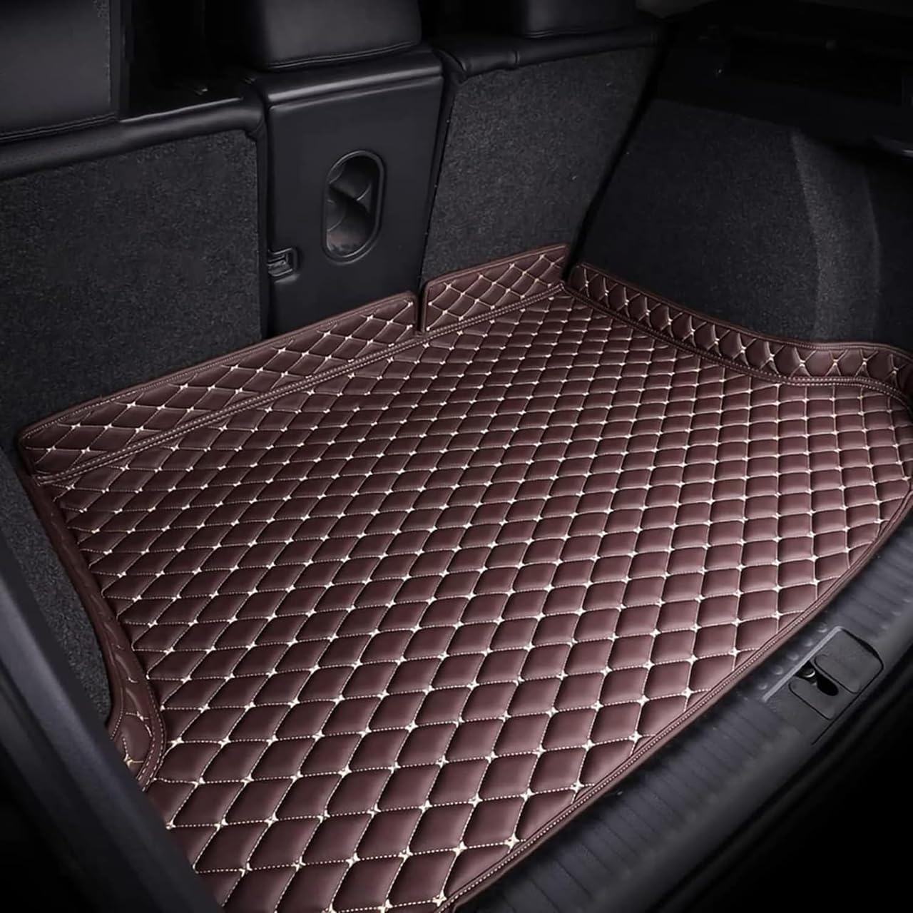 Allwetter Auto Kofferraum Schutzmatte aus Leder für MG 5 Hatchback (AP12) 2.Gen 2020-pr,Antirutsch Cargo Protektor mit Hoher Seitenschutz,Leicht Zu Reinigen,F/Coffee von ASTRAE