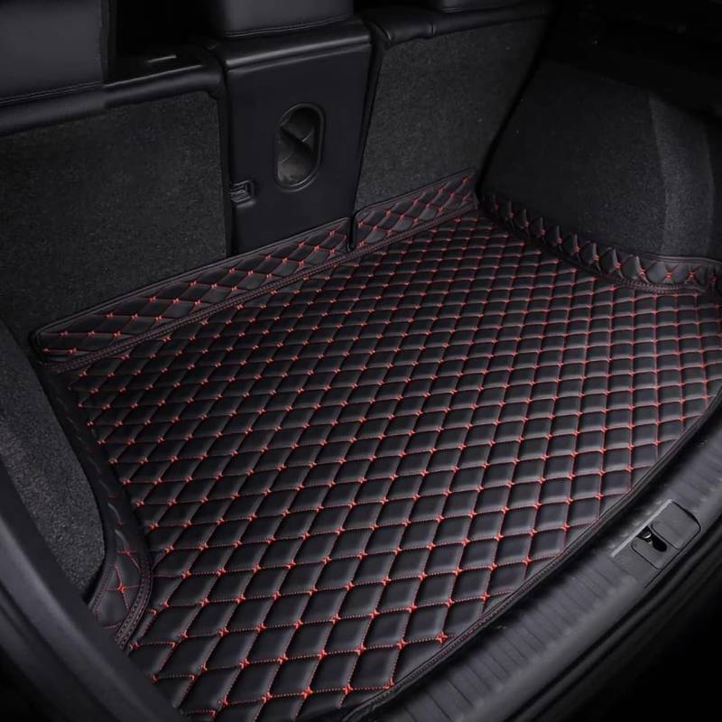 Allwetter Auto Kofferraum Schutzmatte aus Leder für VW Passat B8 Variant/Passat Variant GTE 2014-2019,Antirutsch Cargo Protektor mit Hoher Seitenschutz,Leicht Zu Reinigen,H/BlackRed von ASTRAE