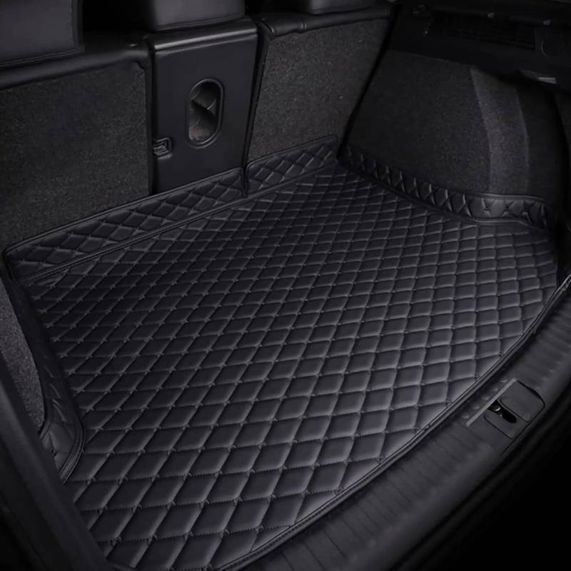 Allwetter Auto Kofferraum Schutzmatte aus Leder für VW T-ROC SUV 2017-2023 2024 2025,Antirutsch Cargo Protektor mit Hoher Seitenschutz,Leicht Zu Reinigen,A/Black von ASTRAE