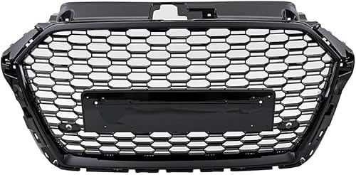 Auto Fronthauben Grill Für Audi A3 8V RS3 2017 2018 2019 2020,Front KüHler Stoßstange Kühlergrill,Motorhaube Kühlergrill Waben Verkleidung,Ersatz Auto Zubehör von ASTRAE