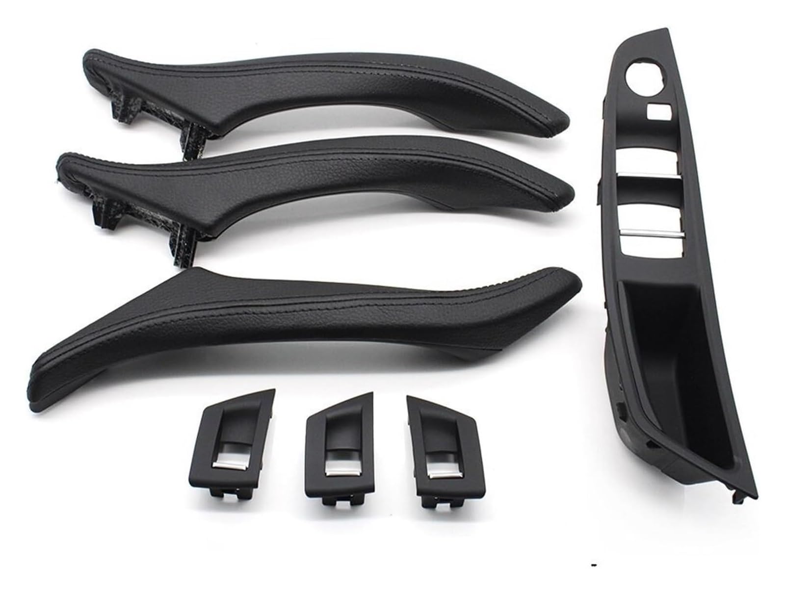 Innentürgriff Auto Für 5er F10 F11 523i 525i 528i 530 Autoinnenraum Ledertürgriffbaugruppe RHD-Fahrer 7-teiliges Set(Model B Black) von ATACDVDYEU