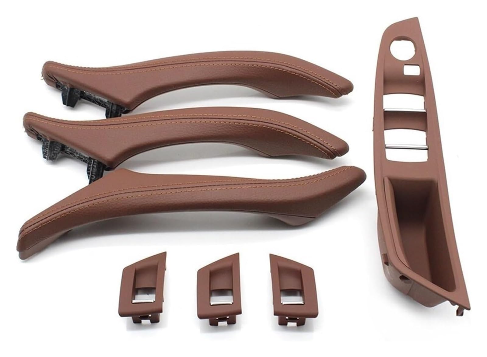 Innentürgriff Auto Für 5er F10 F11 523i 525i 528i 530 Autoinnenraum Ledertürgriffbaugruppe RHD-Fahrer 7-teiliges Set(Model B Brown) von ATACDVDYEU