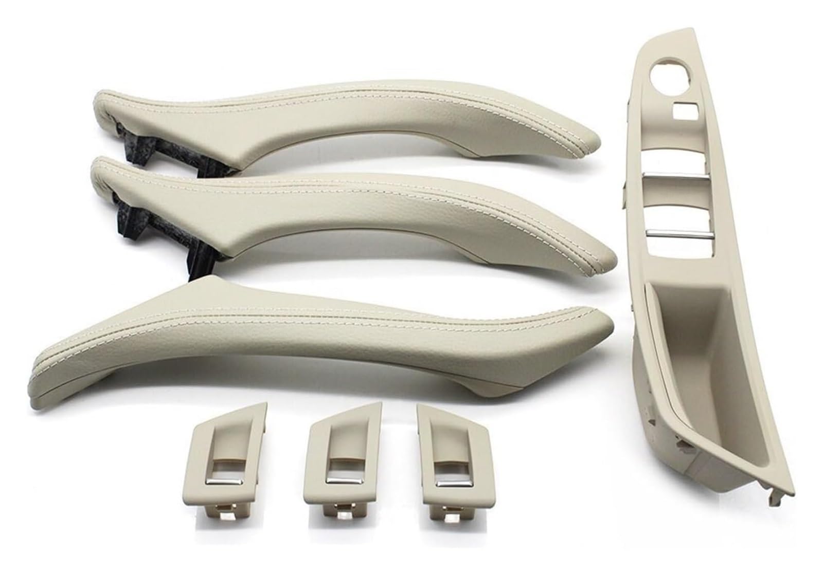 Innentürgriff Auto Für 5er F10 F11 523i 525i 528i 530 Autoinnenraum Ledertürgriffbaugruppe RHD-Fahrer 7-teiliges Set(Model B Oyster) von ATACDVDYEU