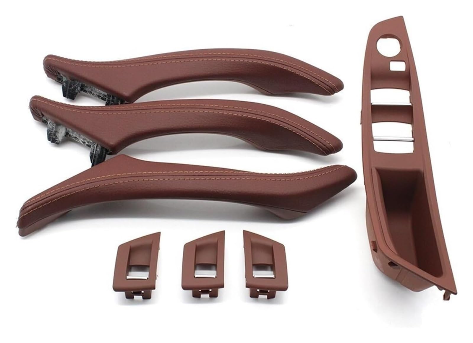 Innentürgriff Auto Für 5er F10 F11 523i 525i 528i 530 Autoinnenraum Ledertürgriffbaugruppe RHD-Fahrer 7-teiliges Set(Model B Redbrown) von ATACDVDYEU