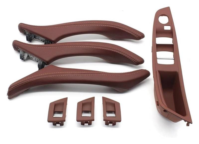 Innentürgriff Auto Für 5er F10 F11 523i 525i 528i 530 Autoinnenraum Ledertürgriffbaugruppe RHD-Fahrer 7-teiliges Set(Model B Redbrown) von ATACDVDYEU