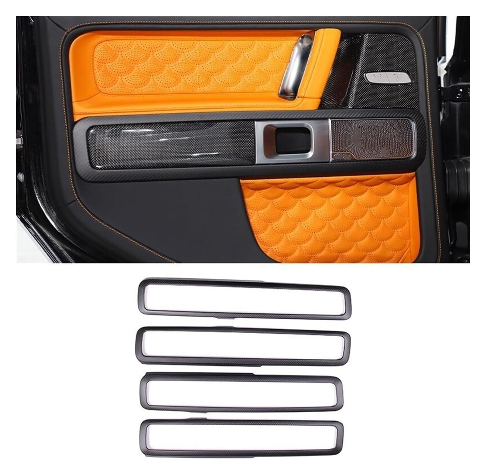 Innentürgriff Auto Für Mercedes Für B&enz G Klasse W463 G63 G500 2019-2020 Auto Innen Tür Griff Rahmen Dekoration Aufkleber(Style B) von ATACDVDYEU
