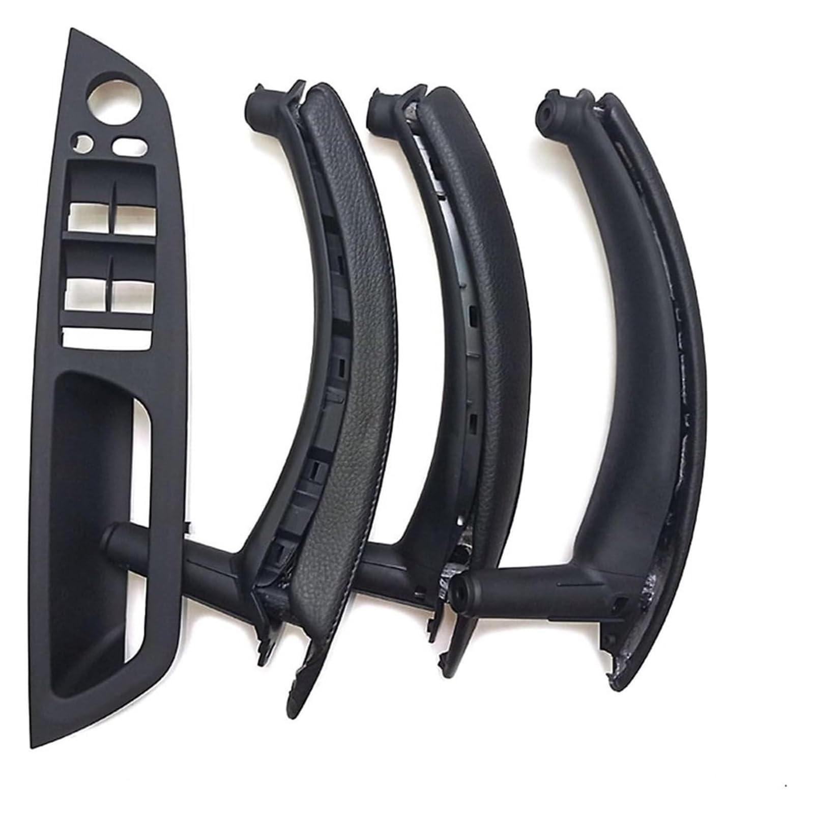 Innentürgriff Auto Für X5 X6 E70 E71 E72 2007-2013 Innenverkleidung Pull Trim Leder Außenbezug Set(Lhd Black 7pcs Set) von ATACDVDYEU