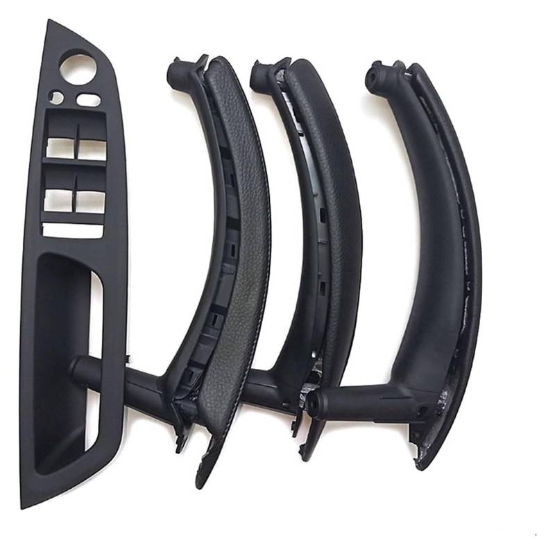 Innentürgriff Auto Für X5 X6 E70 E71 E72 2007-2013 Innenverkleidung Pull Trim Leder Außenbezug Set(Lhd Black 7pcs Set) von ATACDVDYEU