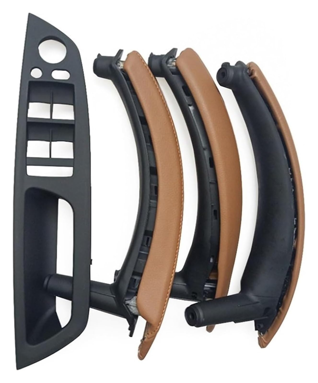 Innentürgriff Auto Für X5 X6 E70 E71 E72 2007-2013 Innenverkleidung Pull Trim Leder Außenbezug Set(Lhd Sattel Brown7pcs) von ATACDVDYEU